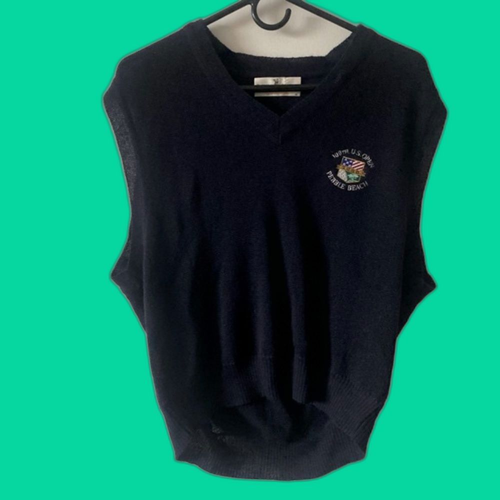 Vintage Y2K 100th U.S. Open Pebble Beach 2000 Golf Vest in Navy